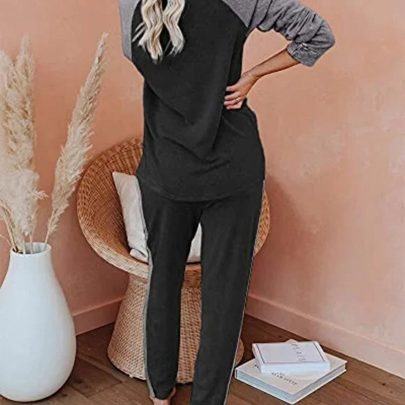 Women's Long Sleeve Pajama Set with Pockets, Soft Lounge Wear